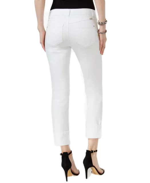 INC International Concepts Women's Curvy-Fit Cropped Jeans (2, White Denim) 2