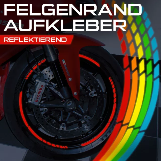 Reflektierende GP Design Felgenrandaufkleber Auto Motorrad Roller Wohnwagen