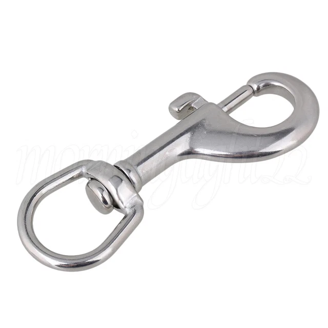 90mm 304 Stainless Steel Swivel Eye Bolt Snap Hook Working Load Limit Thick Hook