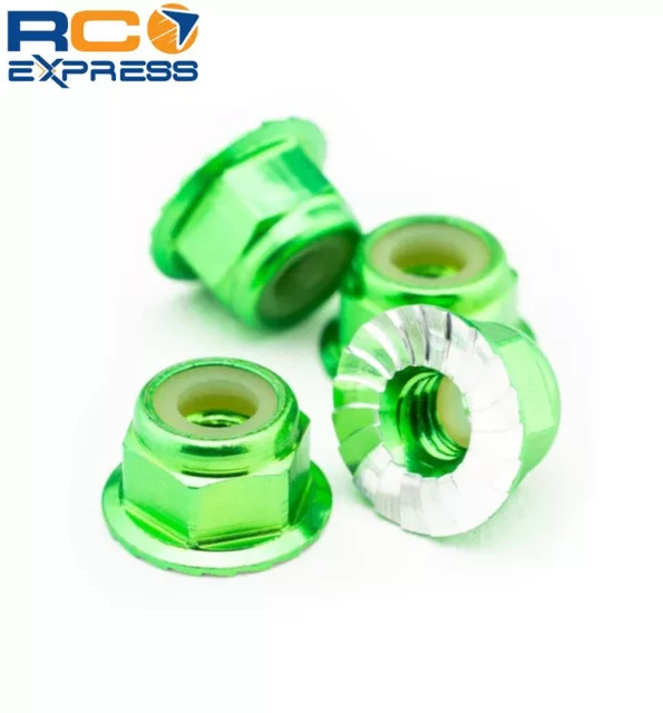 1 UP M4 Flanged & Serrated Aluminum Locknuts Green 4 pieces 1UP80572