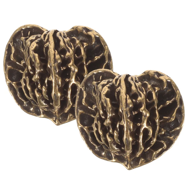 2 pezzi palline da ginnastica cinesi ottone noci ottone animale da tè ornamenti