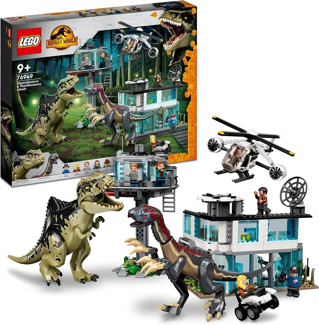 LEGO 76949 JURASSIC World Giganotosaurus & Therizinosaurus Attack with ...