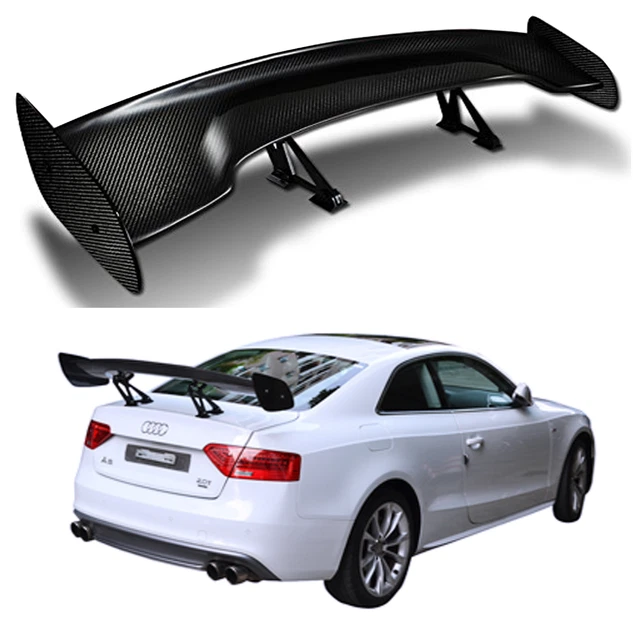 JDM Real Carbon Fiber GT Style Racing Back Rear Trunk Spoiler Wing Brackets X50