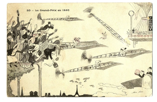 CPA Fantasy Illustrator Xavier Sager Le Grand Prix in 1950 illustration