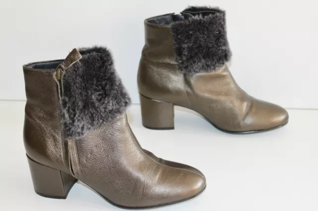 SAN MARINA  Bottines Boots Fourrées Cuir Bronze T 39 TTBE