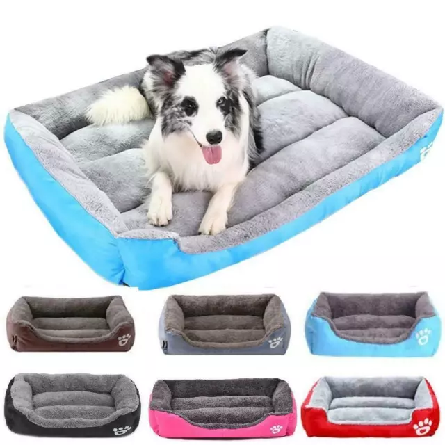 Dog Bed Cat Beds Soft Washable Fleece Puppy Cushion Warm Pet Basket Large Dog