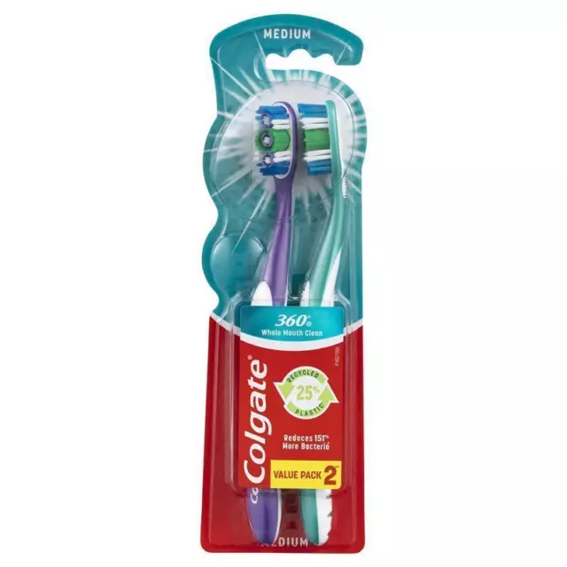 Colgate Toothbrush 360 Degree Medium Twin Pack