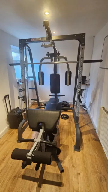 MARCY SMITH MACHINE SM400 with weight plates For Sale including Dumbell Rack 1 000.00 PicClick UK