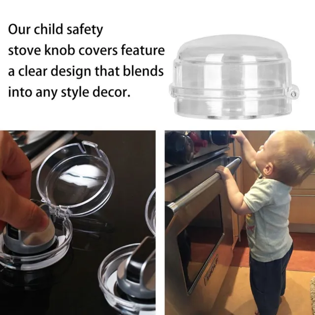 Plastic Kitchen Gas Stove Protector Child Protection Oven Lock Lid Knob Cover