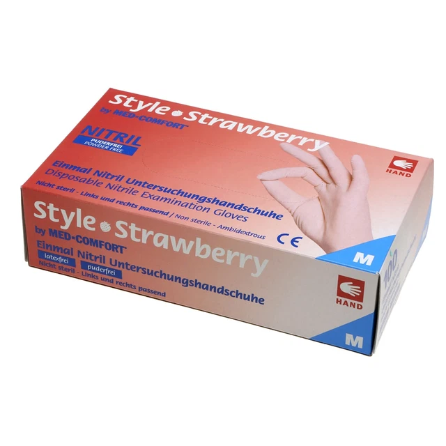 Ampri Med-Comfort Style Nitrilo Guantes Strawberry T. L, Guantes desechables