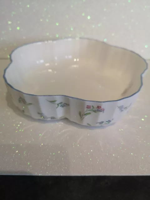 Royal Worcester "Forget Me Not" , Scalloped Shaped Bowl, For Serving Or Display.