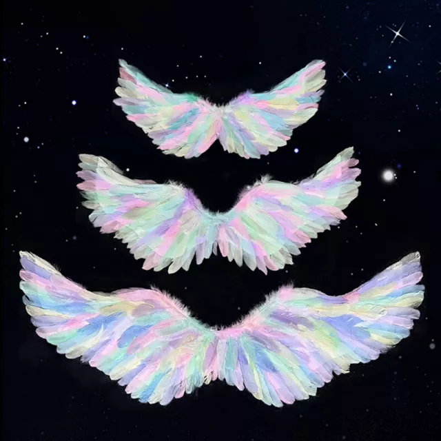 1pc Angel Wings Plumes colorés volant Swallow interprété Halloween Cospl7H