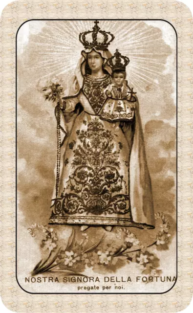 SANTINO HOLY CARD NOSTRA SIGNORA DELLA FORTUNA color seppia