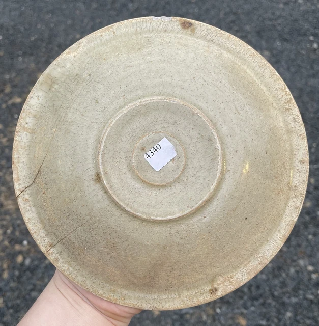 Antique Ancient Chinese Ceramic Finely Potted Lid Green Glaze Pottery Terracotta