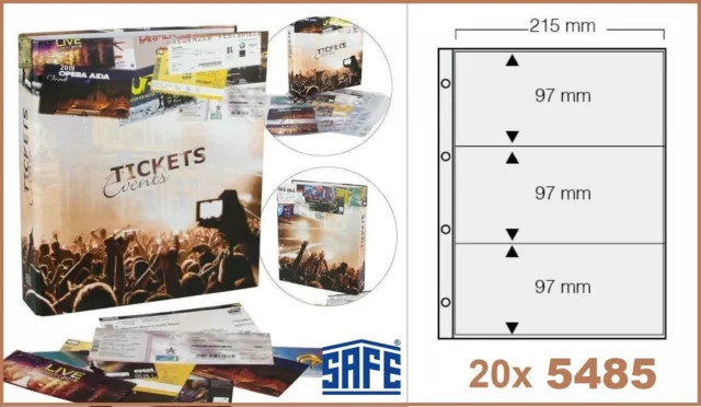 Concert Tickets collector's album Safe 7923 ring binder A4 +20 Wrap for 120