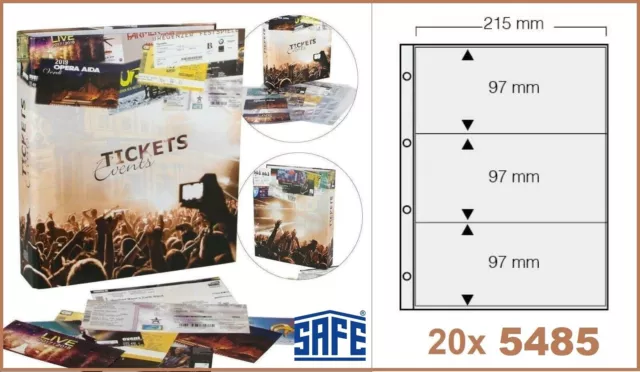 Open-Air Tickets Sammelalbum SAFE 7923 Ringbinder A4 + 20 Hüllen für 120 Tickets