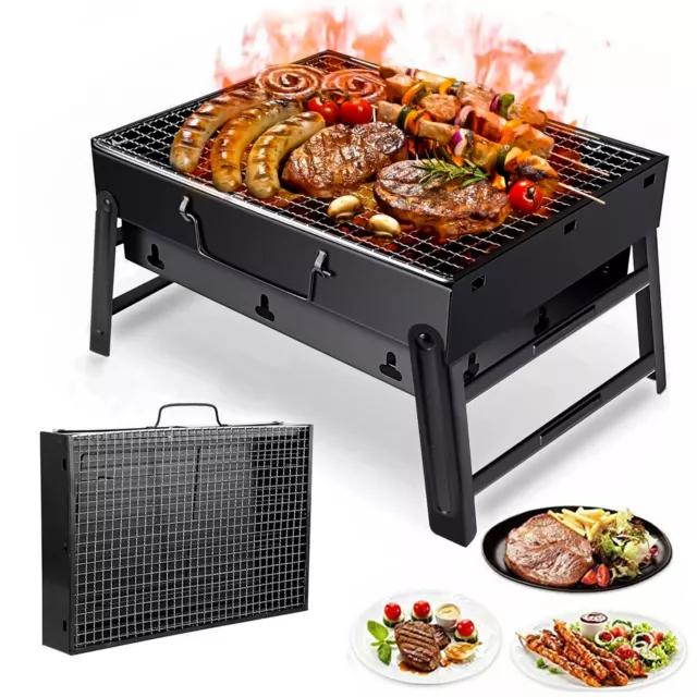 Uten Holzkohlegrill Tragbar Klappgrill Koffergrill Faltgrill BBQ Grill Edelstahl