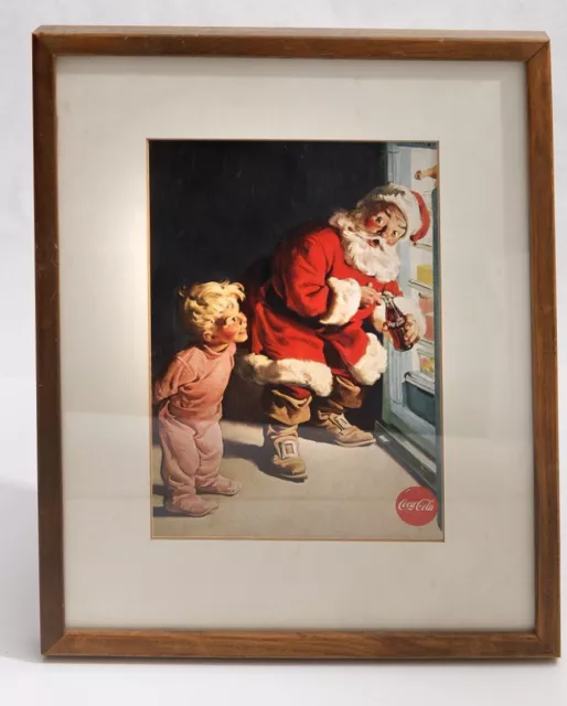 1959 Vintage Coke Coca-Cola Santa Claus print Ad framed