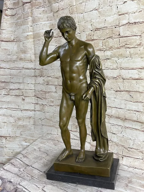 24" Bronze Marble Statue Erotic Male Nude Jason David Sculpture Modern Art Sale