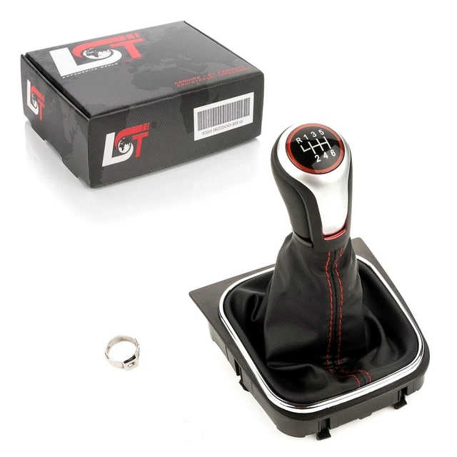 Youzzei Schaltknauf Für VW Passat B5 - 6-Gang Mit Lederschaltsack, Schwarz Für 2000-2005