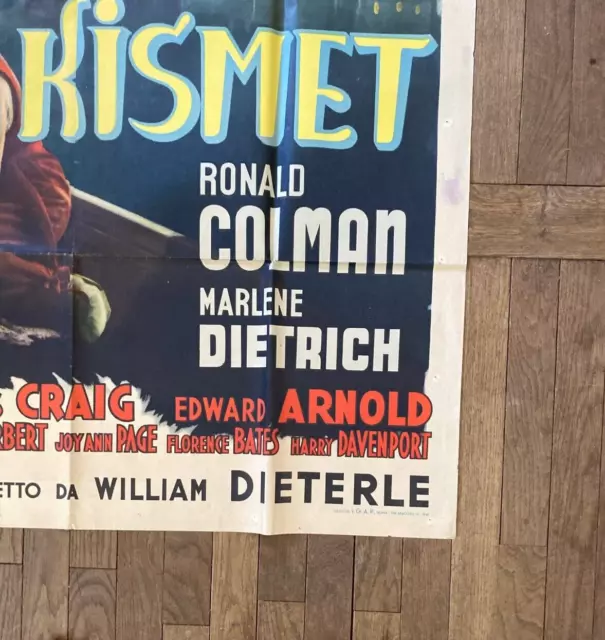 affiche ancienne vintage poster  litho KISMET MARLENE DIETRICH 120 X160 3