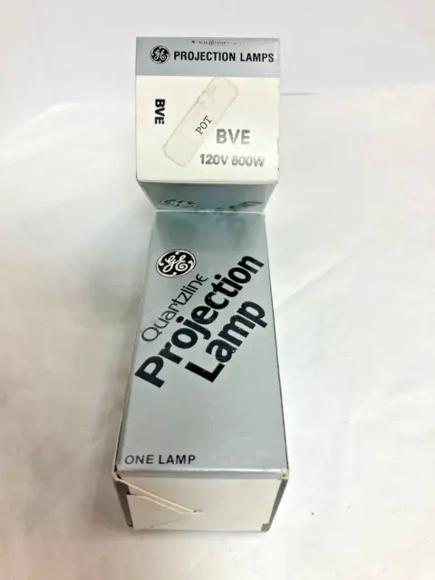 GE Quartzline Projection Lamp BVE 120V 600W Set of 2 Lot New In Box