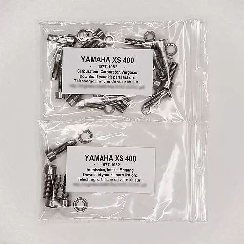 YAMAHA XS 400 SOHC 1977-1982 Kit n°1 vis BTR inox carburateurs XS400