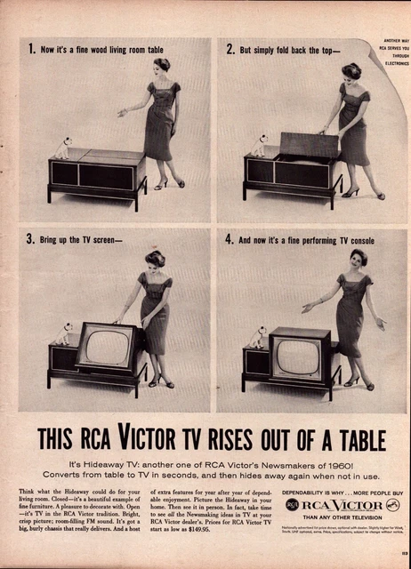 1959 Print Ad RCA Victor TV Rises Out Of A Table/NoDoz (Approx. 10x14 B#2