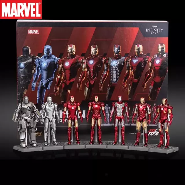 LOT COLLECTION COMPLETE 7 Figurines IRON MAN ZD Toys 10 cm PROMO MARVEL figures