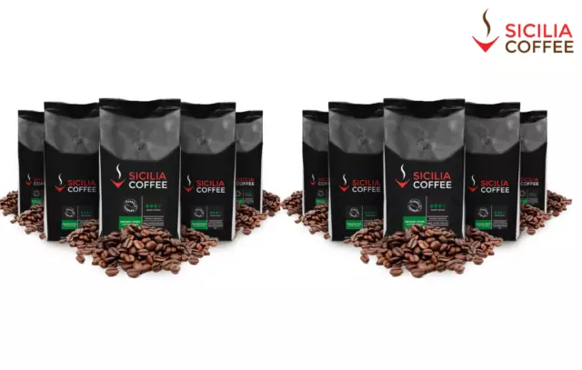 10kg ORGANIC FORTE Fresh Coffee Beans, Strong and Dark Roast, 100% Arabica