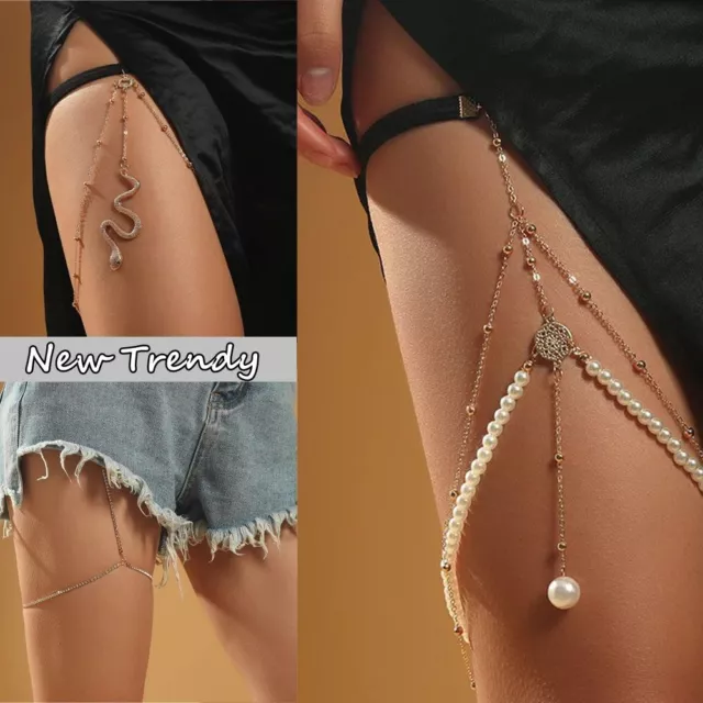 Multi-layers Leg Body Chain Thigh Chain Beach Jewelry Bikini Body Accessories