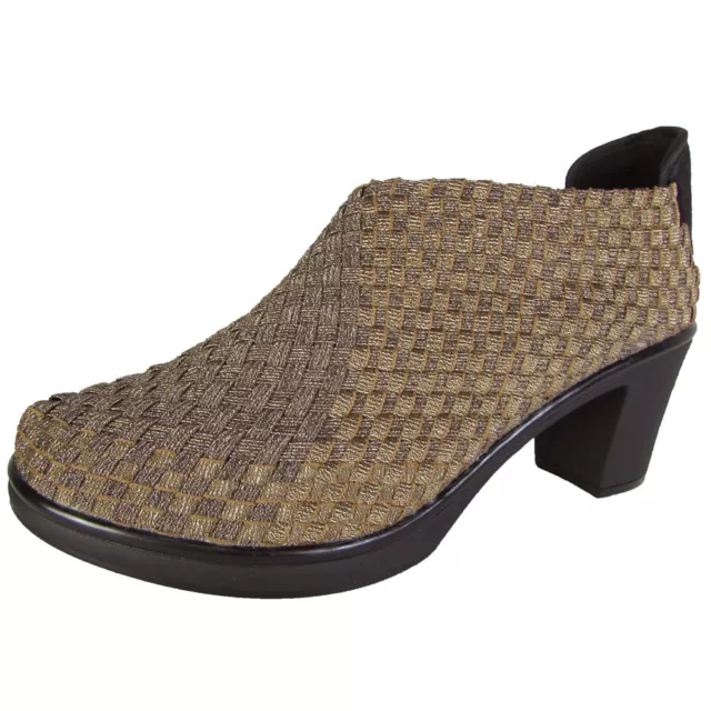 Steven By Steve Madden Womens Elanore Woven Mule Bootie Shoes, Bronze, US 11