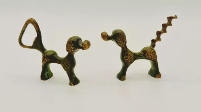 Vintage Hakuli Brass Poodle Dog Bottle Opener & Cork Remover Made in Israel