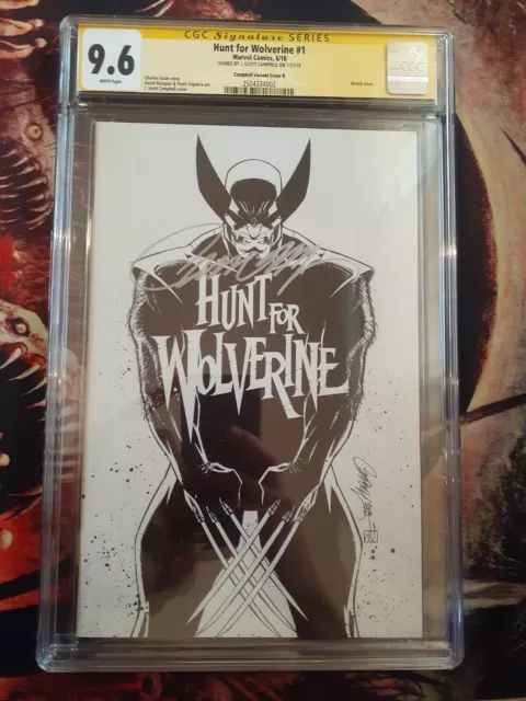 CGC 9.6 Hunt For Wolverine #1 2018 Signed J. Scott Campbell Variant B 1/1500