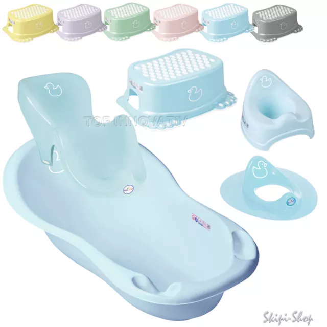 *DUCK SET  5 Teile BABY BADEWANNE TÖPFCHEN WANNE BADESITZ THERMOMETER BADEN D1