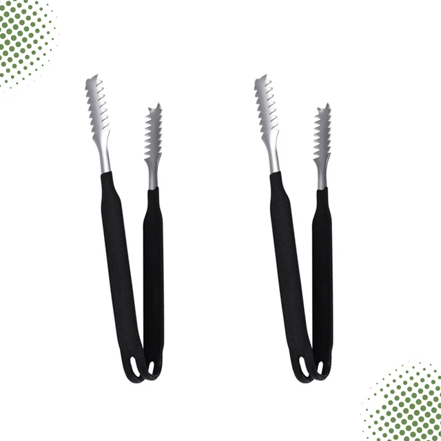 2 Pcs Small Tongs Kitchen Stainless Steel Sugar Tongs Food Tongs