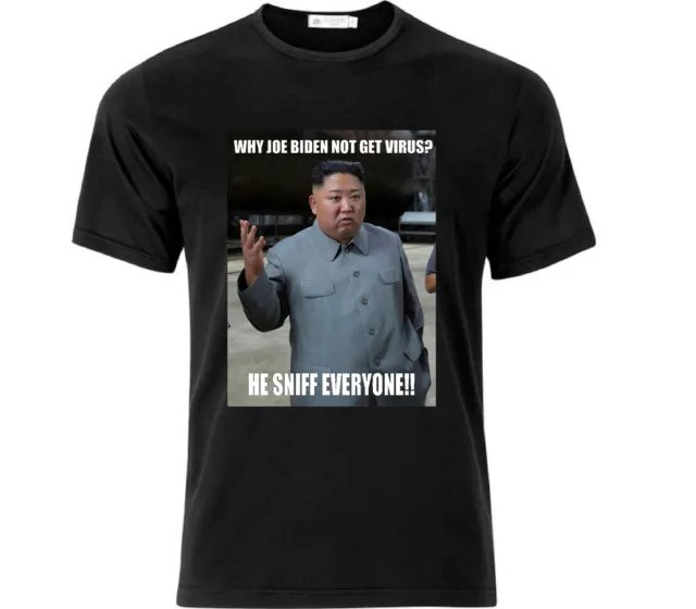 Maglietta Joe Biden Kim Jong-un divertente meme politica nera