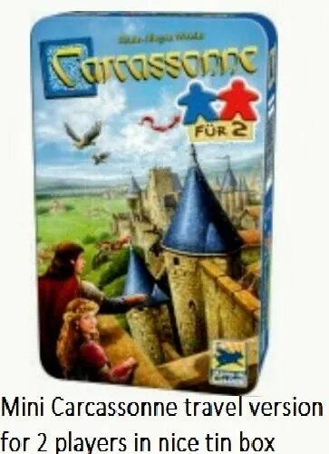 Carcassonne Mini Travel Version IN TIN BOX for 2 Player fur 2 (RARE)