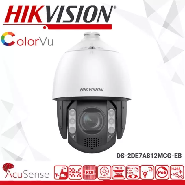 Hikvision DS-2DE7A812MCG-EB 8MP 12x Zoom ColorVu PTZ POE Kamera Smart Tracking