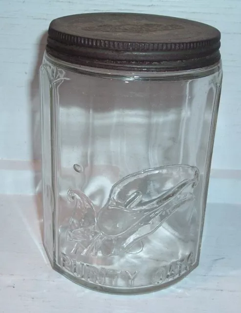 OLD EMBOSSED PURITY Oats Jar With Original Lid $19.99 - PicClick