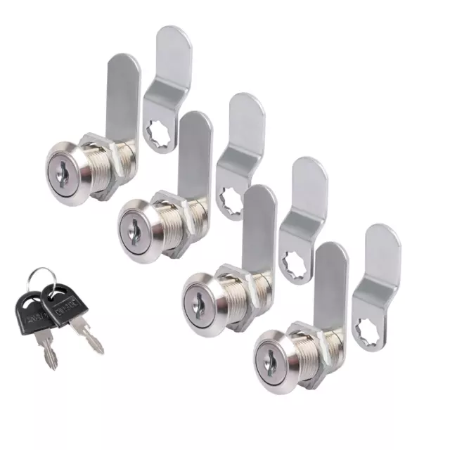 2/4 Packs Cabinet Cam Locks Set Keyed Alike Secure Drawer File RV Locks 4 Size