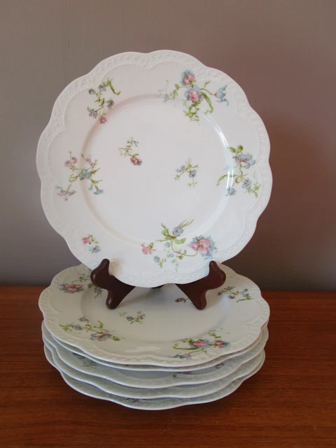 LOT DE 6 assiettes plates anciennes, en porcelaine de Vierzon, décor