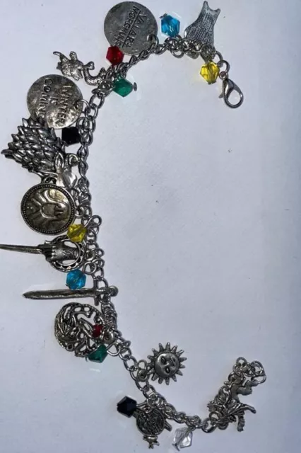 Game Of Thrones Charm Bracelet GOT House Stark Lannister Wolf Lion Sophie Turner