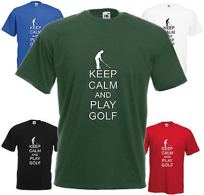 Keep Calm And Play Golf T Shirt Funny Golfing Tee Gift Top Golfer Xmas Present