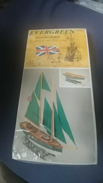 1/125 MINI MAMOLI Evergreen Schooner Inglese Sailing Ship Wood
