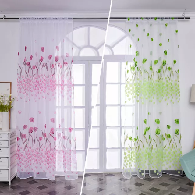 Cortinas Transparentes De Tulipán De Gasa De Tul Para Cocina Sala De Estar ”