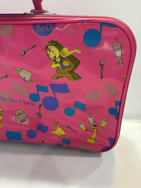 VINTAGE BEAUTY AND The Beast Disney Suitcase Pink Purple Chip Angela ...