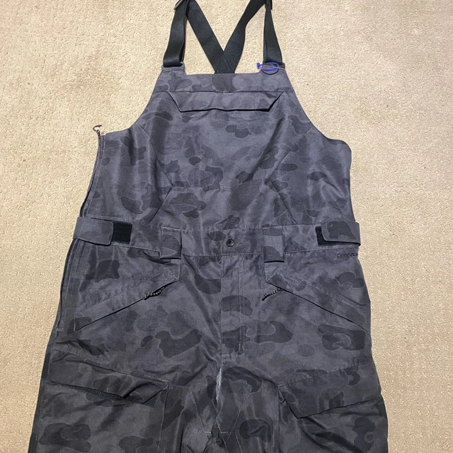 North Face Men's Overalls Large Snow Ski Pants Bib Dryvent Waterproof Black Grey North Face Men's Overalls Large Snow Ski Pants Bib Dryvent Waterproof Black Grey