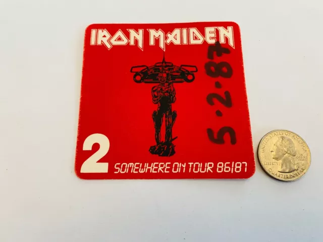 Iron Maiden Rare Derek Riggs 1986/87 Somewhere on Tour Eddie Back Stage Pass