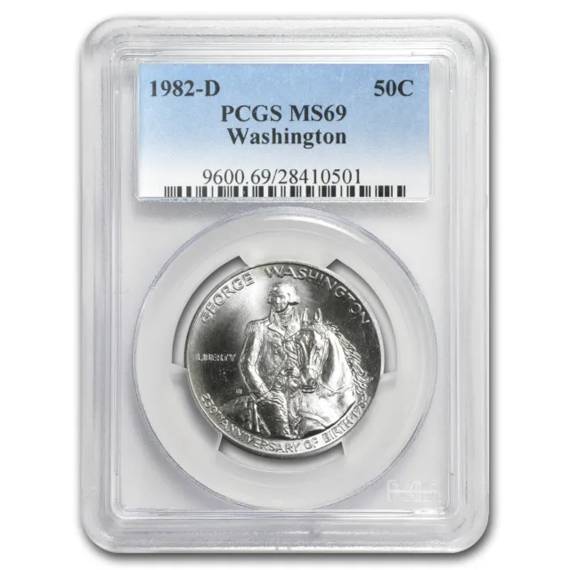 1982-D Silver George Washington 1/2 Dollar Commem MS-69 PCGS
